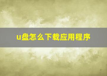 u盘怎么下载应用程序