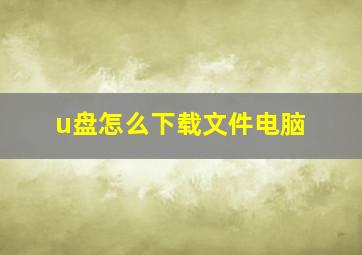 u盘怎么下载文件电脑