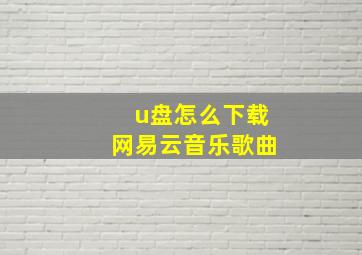 u盘怎么下载网易云音乐歌曲