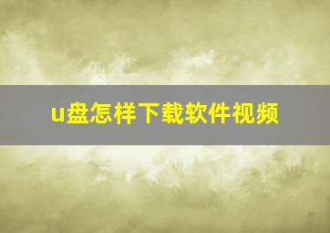 u盘怎样下载软件视频