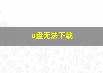 u盘无法下载