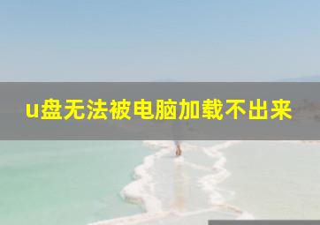 u盘无法被电脑加载不出来