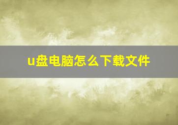 u盘电脑怎么下载文件