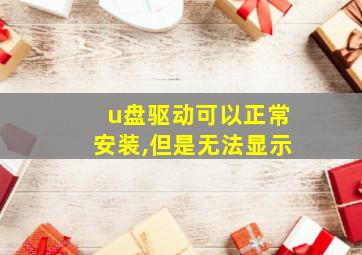 u盘驱动可以正常安装,但是无法显示