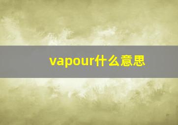 vapour什么意思