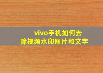 vivo手机如何去除视频水印图片和文字