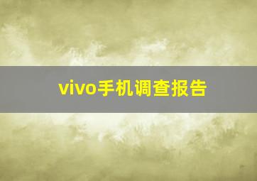 vivo手机调查报告