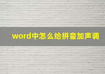 word中怎么给拼音加声调