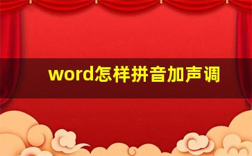 word怎样拼音加声调