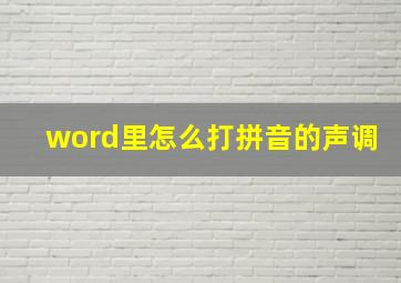 word里怎么打拼音的声调