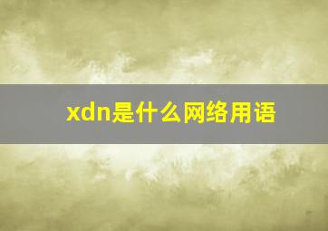 xdn是什么网络用语