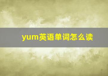 yum英语单词怎么读