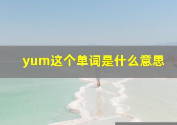 yum这个单词是什么意思