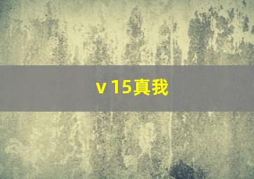 ⅴ15真我