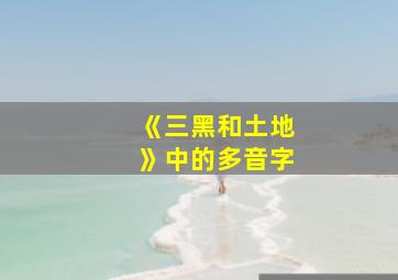 《三黑和土地》中的多音字