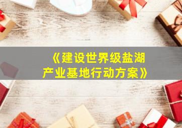 《建设世界级盐湖产业基地行动方案》