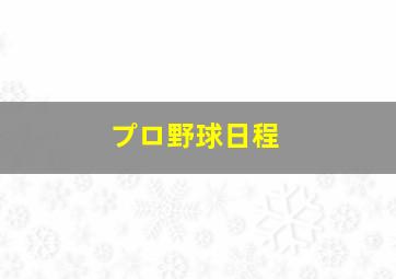 プロ野球日程