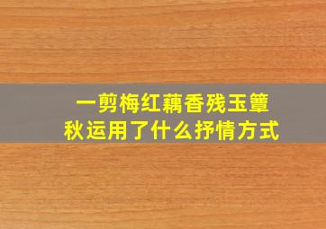 一剪梅红藕香残玉簟秋运用了什么抒情方式