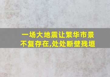 一场大地震让繁华市景不复存在,处处断壁残垣