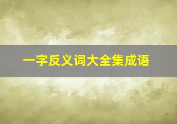 一字反义词大全集成语