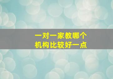 一对一家教哪个机构比较好一点