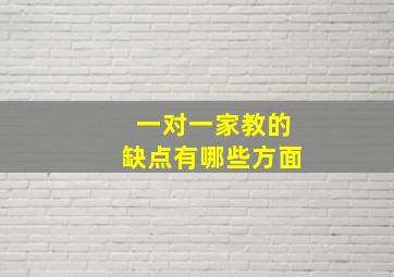 一对一家教的缺点有哪些方面