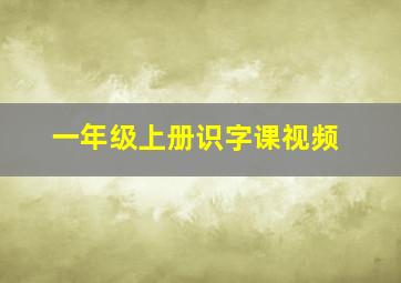 一年级上册识字课视频