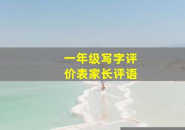 一年级写字评价表家长评语