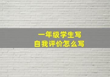 一年级学生写自我评价怎么写