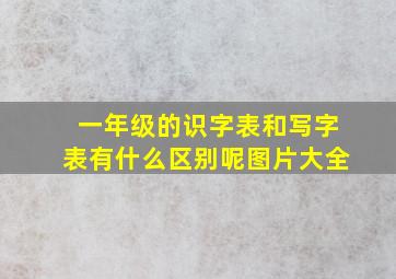 一年级的识字表和写字表有什么区别呢图片大全