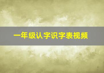 一年级认字识字表视频