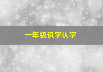 一年级识字认字