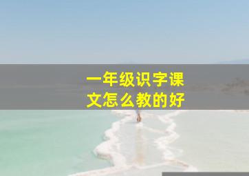 一年级识字课文怎么教的好