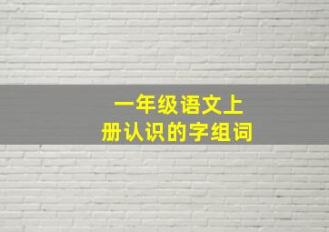 一年级语文上册认识的字组词