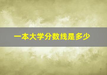 一本大学分数线是多少