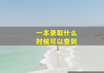 一本录取什么时候可以查到