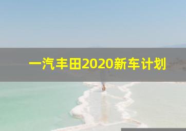 一汽丰田2020新车计划