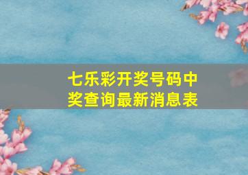 七乐彩开奖号码中奖查询最新消息表