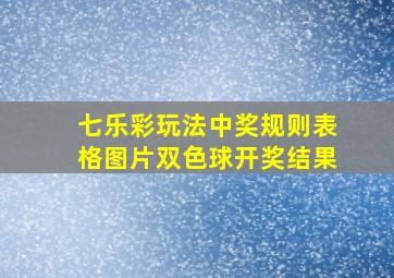 七乐彩玩法中奖规则表格图片双色球开奖结果