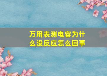 万用表测电容为什么没反应怎么回事