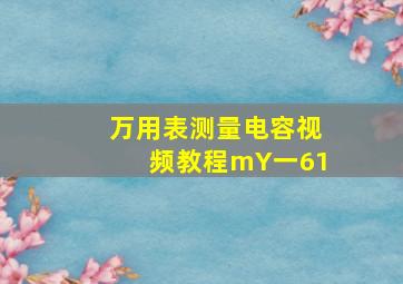 万用表测量电容视频教程mY一61