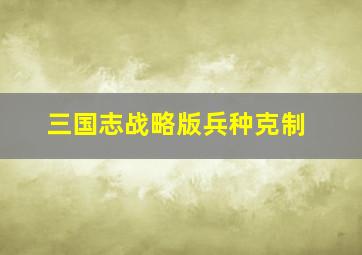 三国志战略版兵种克制