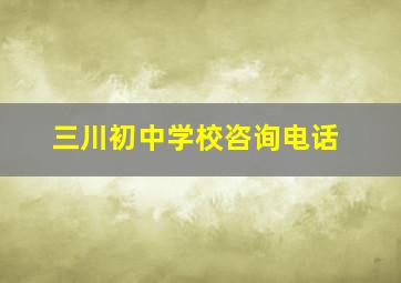 三川初中学校咨询电话