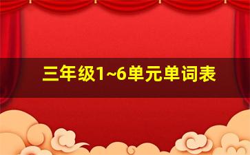 三年级1~6单元单词表