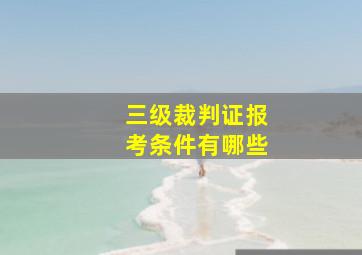 三级裁判证报考条件有哪些