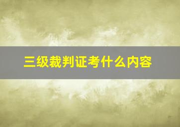 三级裁判证考什么内容