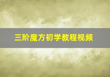 三阶魔方初学教程视频