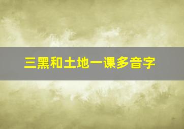 三黑和土地一课多音字