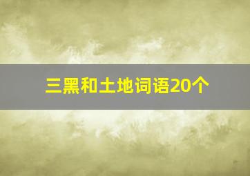 三黑和土地词语20个