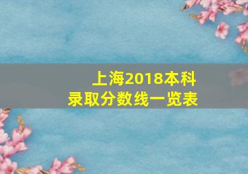 上海2018本科录取分数线一览表